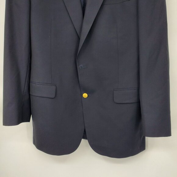 Brooks Brothers 100% Wool Fabric By Loro Piana Navy Blue Blazer Suit Jacket 41 - Picture 9 of 15